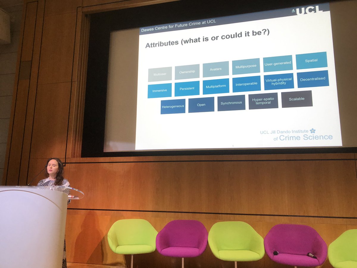 LorenzoPasculli's tweet image. Professor Shane Johnson and @JGomezQuintero now presenting their research on future crimes of the #metaverse at @UCLCrimeScience ‘s #icsc2023