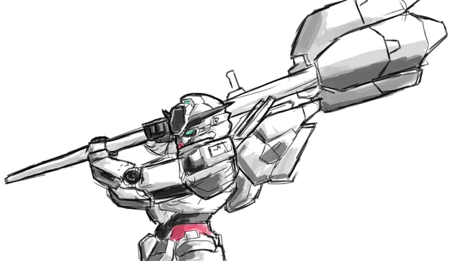 ガンダムキャリバーンの武器、振り回しやすそうな形してますよね。 まさかエアリアルのバリアへの対抗手段は…? #水星の魔女 #G_Witch