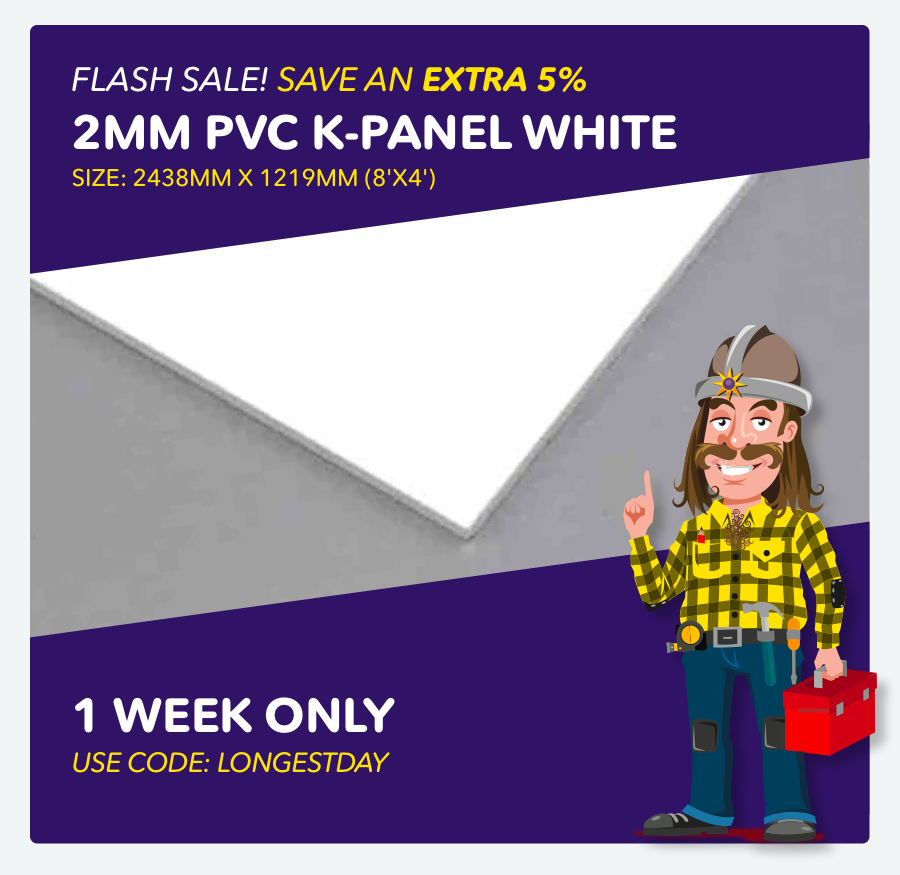 VladTheClad's tweet photo. For one week only save an EXTRA 5% on a range of 2mm White 8' x 4' PVC cladding trims. Use code LONGESTDAY at checkout. Offer ends midnight Sunday 25th June. GET DEAL: https://t.co/sC4uFtrIi7

#pvcCladding #CladdingSheets #CladdingOffer #CladdingWarehouse #Altro #HygienicCladding https://t.co/HZqfXt0Kum