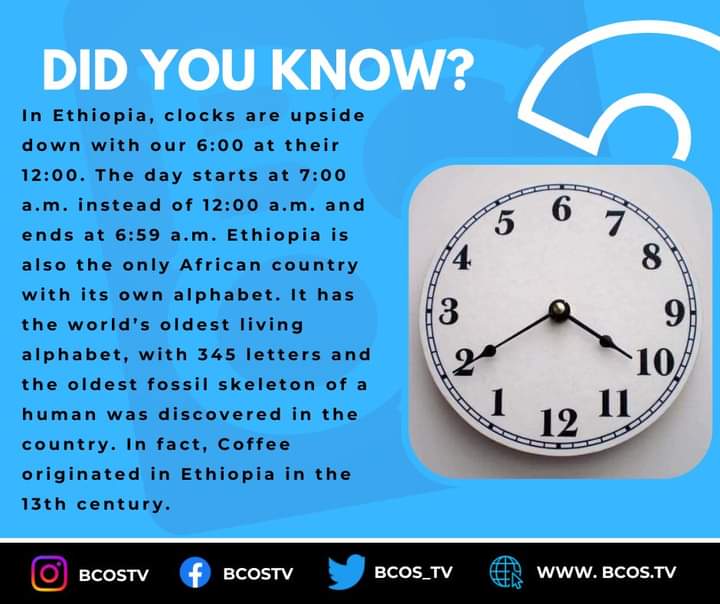 bcos_tv's tweet photo. Did you know?

#Ethiopia #civilizations #time #coffeetime #nigeria #BCOStv https://t.co/QEbhVn7ElB