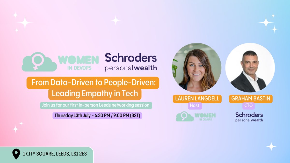 📣 Calling our Leeds community! 🇬🇧 We are delighted to be partnering with Schroders Personal Wealth for our Leeds edition of 'From Data-Driven to People-Driven: Leading with Empathy in Tech.'

RSVP and book your place today: buff.ly/3CyEvPy

#LeadingwithEmpathy