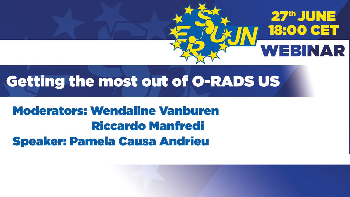ESUR Junior Network (@esur_jn) on Twitter photo Hey everyone! You have a date the 27th June!
Getting the most out of O-RADS US
- Moderators: Wendaline Vanburen & Riccardo Manfredi
- Speaker: Pamela Causa Andrieu
Sign in here 👉🏻 esur.org
#ORADS #WomanImaging #ESUR <a href="/EsurOffice/">European Society of Urogenital Radiology</a> Hey everyone! You have a date the 27th June!
Getting the most out of O-RADS US
- Moderators: Wendaline Vanburen & Riccardo Manfredi
- Speaker: Pamela Causa Andrieu
Sign in here 👉🏻 esur.org
#ORADS #WomanImaging #ESUR <a href="/EsurOffice/">European Society of Urogenital Radiology</a>