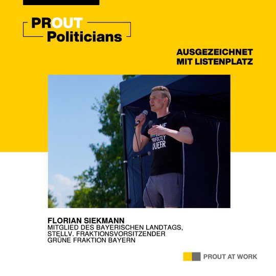 FloSiekmann's tweet photo. Danke @proutatwork für die Auszeichnung 🌈😍🏆 Ich nehm sie als Ansporn in den nächsten Wochen bis zur Landtagswahl für #LSBTIQ in Bayern nochmal alles zu geben! #ProutPerformer https://t.co/NoYaW8BTew