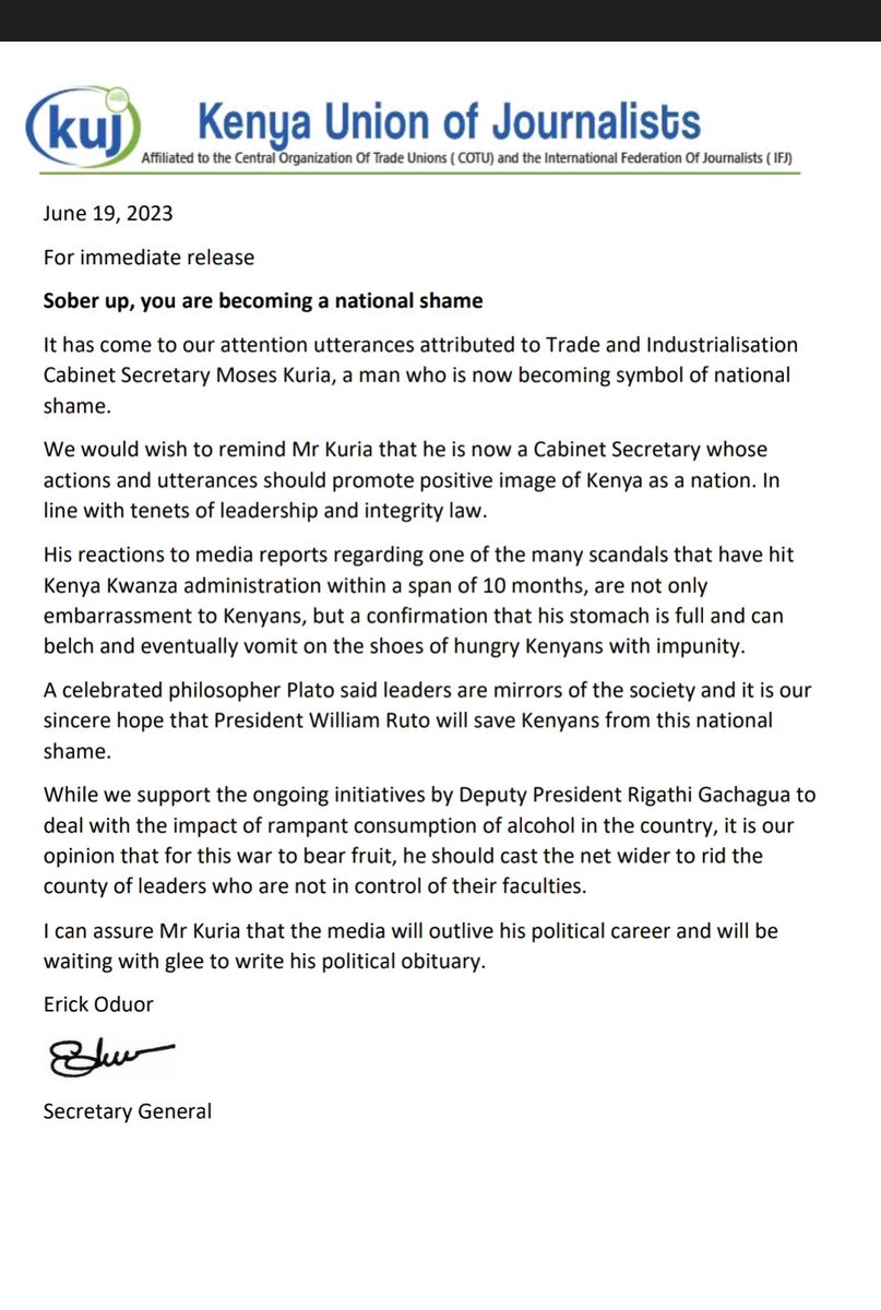 Kenya Union of Journalists tweet media