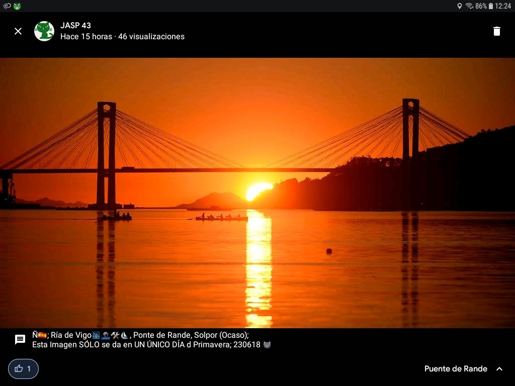 JASP_43's tweet image. #Ft📷 #ImágsEspcts😊 #PonteDeRande🌉
#RíaDeVigo🌉🚢🛠⛵, #PuenteDeRande, #Solpor (Ocaso) 
Esta Imagen SÓLÓ se puede dar en UN ÚNICO DÍA dl Año, a Mitad d Primavera 
🐱
.
