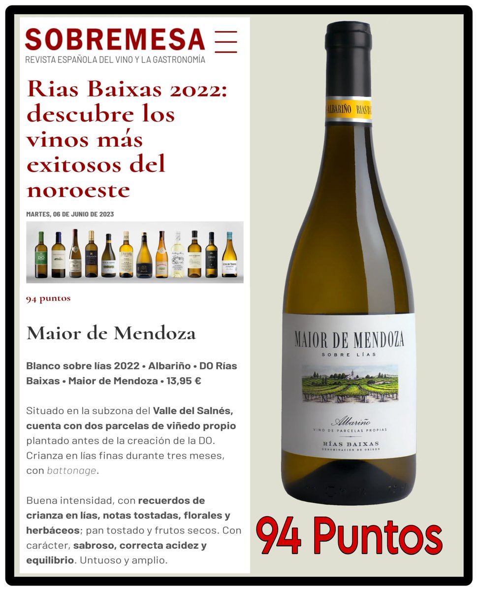 Gracias @rsobremesa #albariño #riasbaixas #Galicia #winerating
#winelover #winetime #foodie
#sumiller #Vinotinto #vinoblanco