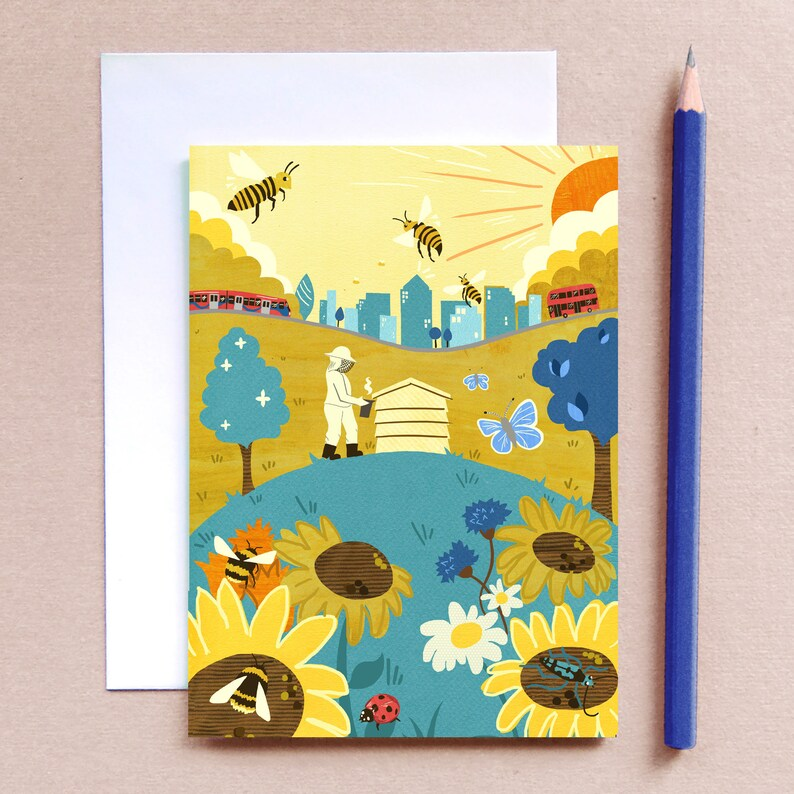 Hi <a href="/elevenseshour_/">#elevenseshour</a> I've got a new greeting card in my shop that's perfect for bee-lovers! 🐝🐝🐝

etsy.com/uk/listing/148…

#elevenseshour #bees #etsy #handmade #illustration #shopsmall #greetingcard #summer #artdeco