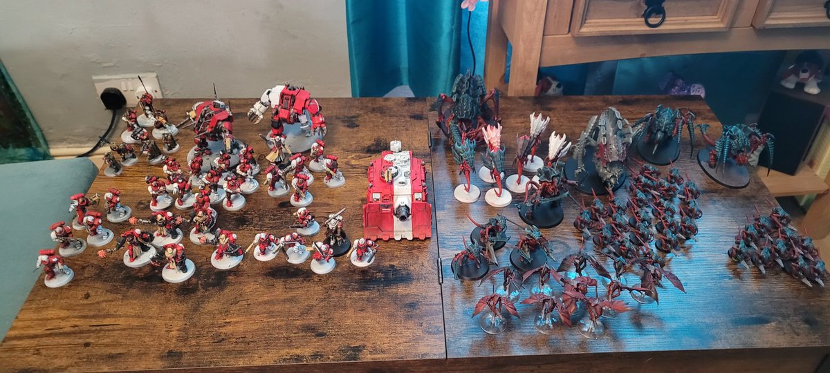 Bit_Eldritch's tweet image. First game of 10th ed, 1500 points, marines vs tyranids.
No table, no scenery so just a classic game of Floorhammer it is
#warhammer #warhammer40k 
#10thedition
#WarhammerCommunity