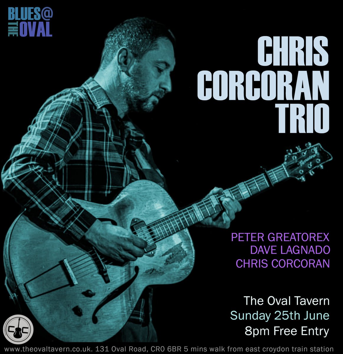 Coming up this Sunday - the Chris Corcoran Trio #croydon #ovaltavern #guitar