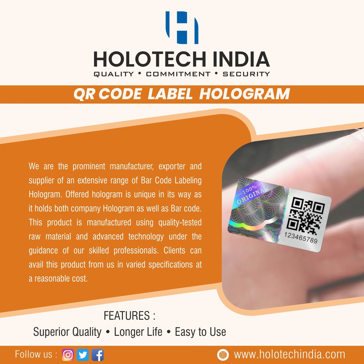 Need QR Code Labels? 
Contact us for more details and get best quotation from us. 

📧: holotechindia@gmail.com 

#holotech #india #holotechindia #barcode #barcodelabels #qr #code #qrcodes #qrcode #stickers #barcodescanner #hologramsticker #security #securitysystem