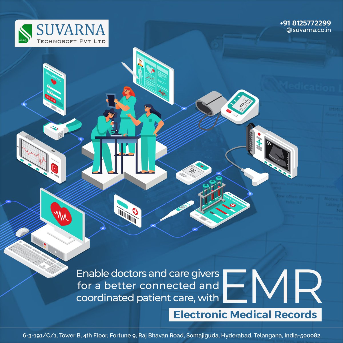 Get ready to transform patient care with our user-friendly EMR software. Enhance clinical efficiency with seamless digital documentation and real-time collaboration.
.
.
#SuvarnaTechnosoft #EMRSoftware #DigitalHealthcare #ImprovedPatientCare #realtimecollaboration