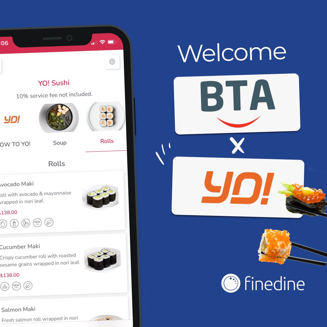 🍣🌍✨ Exciting News! YO! Sushi, the pioneer of colorful and authentic Japanese cuisine, has arrived at FineDine! 🙌🎉 #finedinemenu #digitalmenu #qrmenu #orderandpay #restaurant #bta #yosushi #partnership