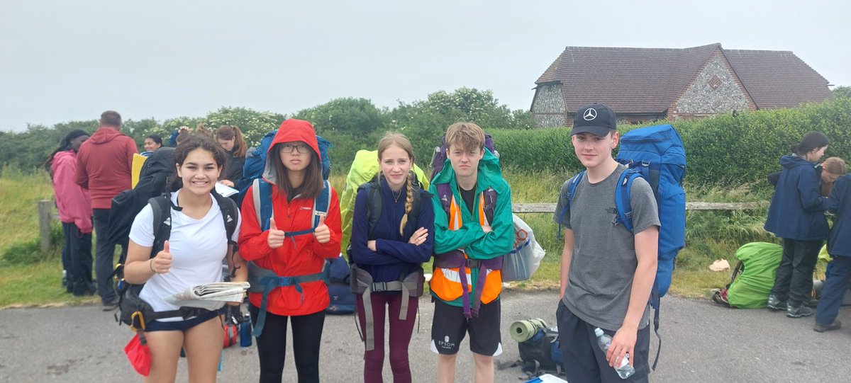 Teams A-H off from Beachy Head. Full steam ahead for day 1! Good luck Epsom. Silver DofE is a go. #outdooreducation