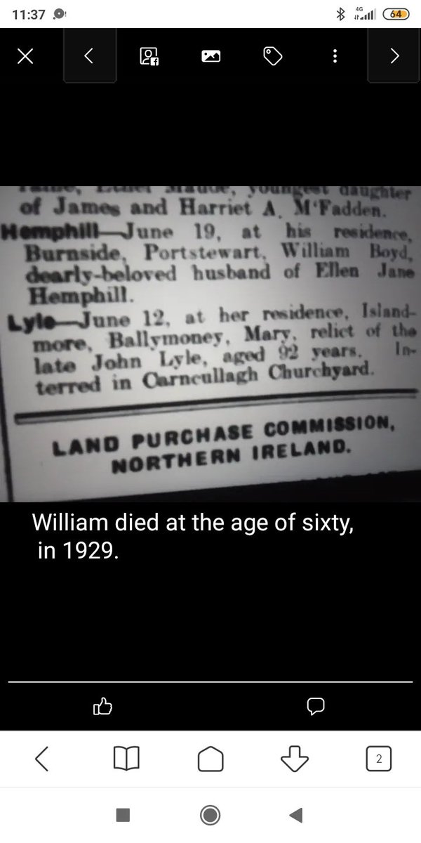 The following died on June the nineteenth:
1926
Ann Stewart (72) in the Kilrea area;
Elizabeth Wade (50)*
1928
Richard Eaton (79)*
1929
Margaret Oliver (55)*
1932
Joseph Kelly (82) in the Articlave area
*in the Coleraine area
#inmemoriam
#onthisdate
#onthisday
#Coleraine
#otd
GW