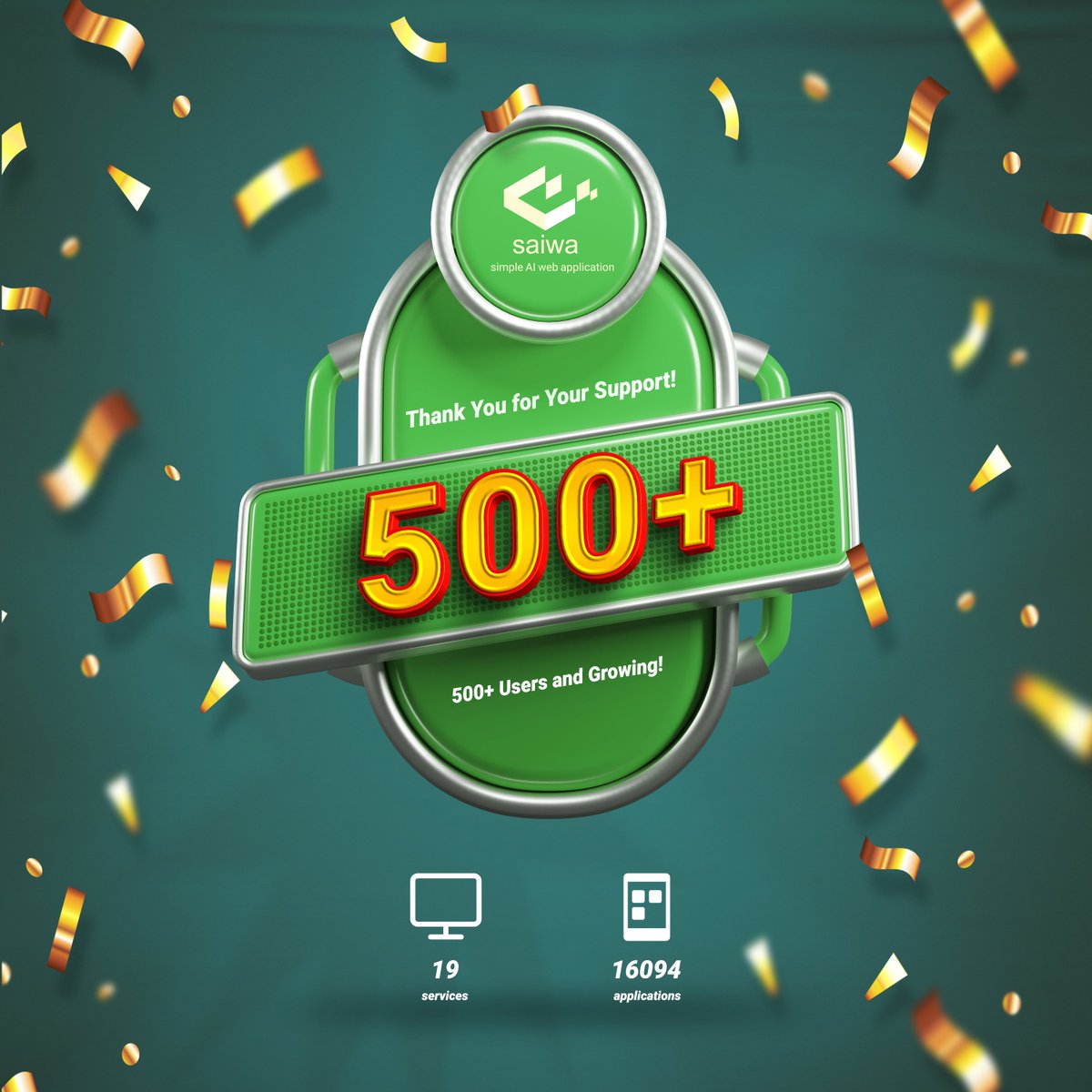Saiwa is making waves in the online web services industry. With 500+ engaged users on our website, we are proud to be creating an impact and delivering exceptional online services to our clients. Stay tuned for more exciting developments from saiwa!

Thank You for Your Support!💚