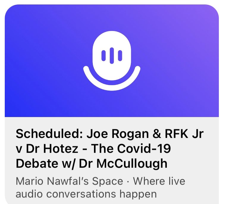 On @TwitterSpaces last night among thousands, not a single practicing physician or professor of medicine advocated continued #Covid vaccination or mandates.  Most wanted free discourse among doctors about vaccine safety data. @btysonmd @HGessling #courageousdiscourse