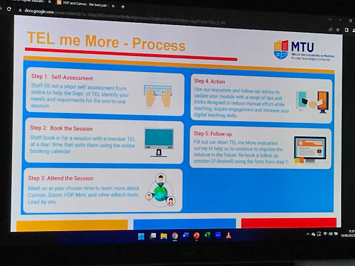 An excellent presentation from @Laurenmaher11 from @MTU_TEL_Team at #EDEN2023 - 'H5P and Canvas - The Best Pair Since Salt and Pepper?'. All about the TEL Me More initiative, @H5PCom + @CanvasLMS and how the 2 can be integrated to support #changemanagement & #accessibility 👏🏻👏🏻👏🏻