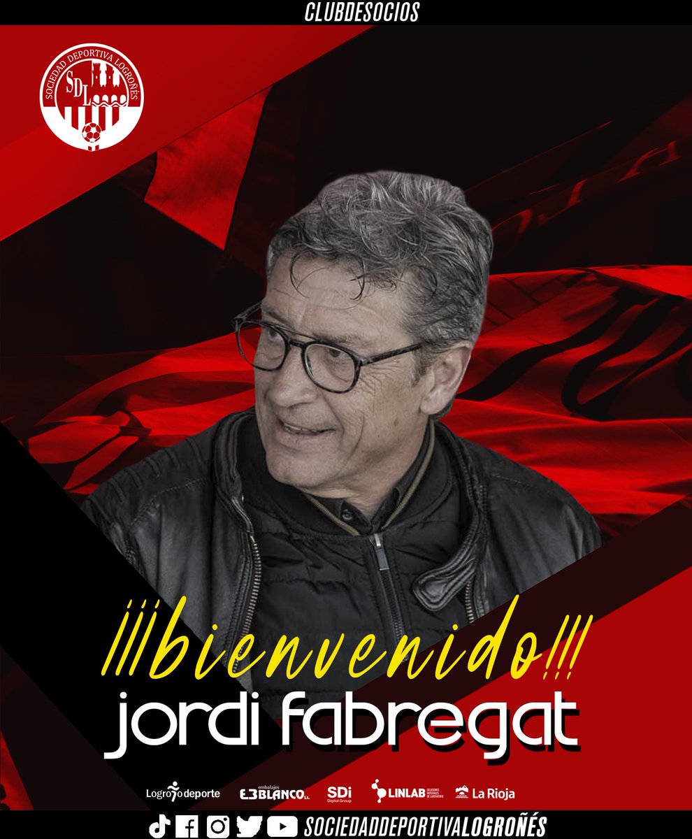 SDLogrones's tweet photo. COMUNICADO | 🇦🇹

Jordi Fabregat, nuevo entrenador del Logroñés.

¡Bienvenido, Jordi! 
¡Muchos éxitos en esta nueva etapa!

📰 https://t.co/Q8nI9hc2HF https://t.co/kQqO4k1DqF