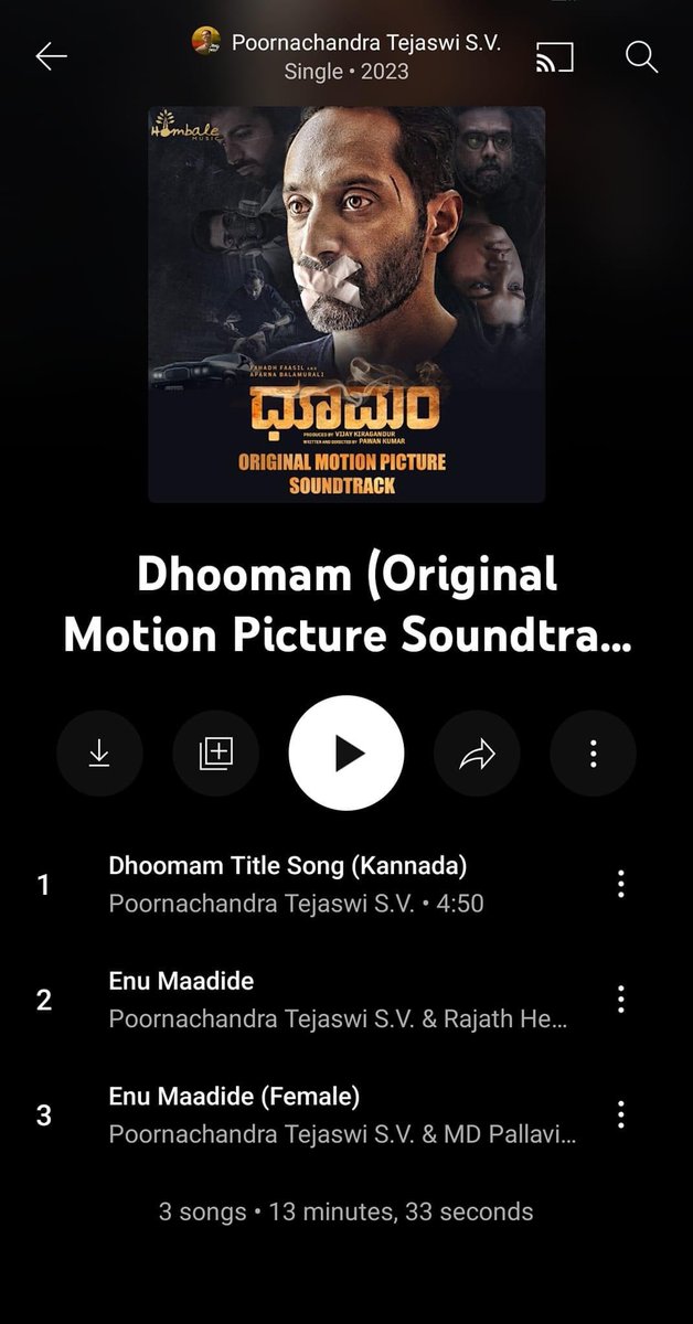 #Dhoomam songs released 

#kannadamovies