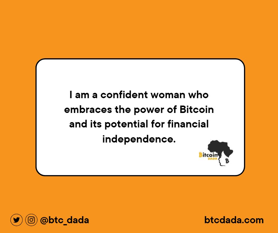 My New Week affirmation!
 #BITCOIN 

@btc_dada