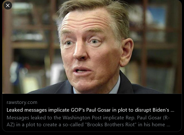 #FreshResists #ONEV1 #BluePride #DemVoice1 #ResistanceUnited #wtpBlue #DemCast 
-- The link between Arizona Congressman Paul A. Gosar, D.D.S. (AZ-09) to Jan 6th and the Proud Boys has been established so why hasn't been brought up on charges? 
-- Leaked messages implicate GOP's…