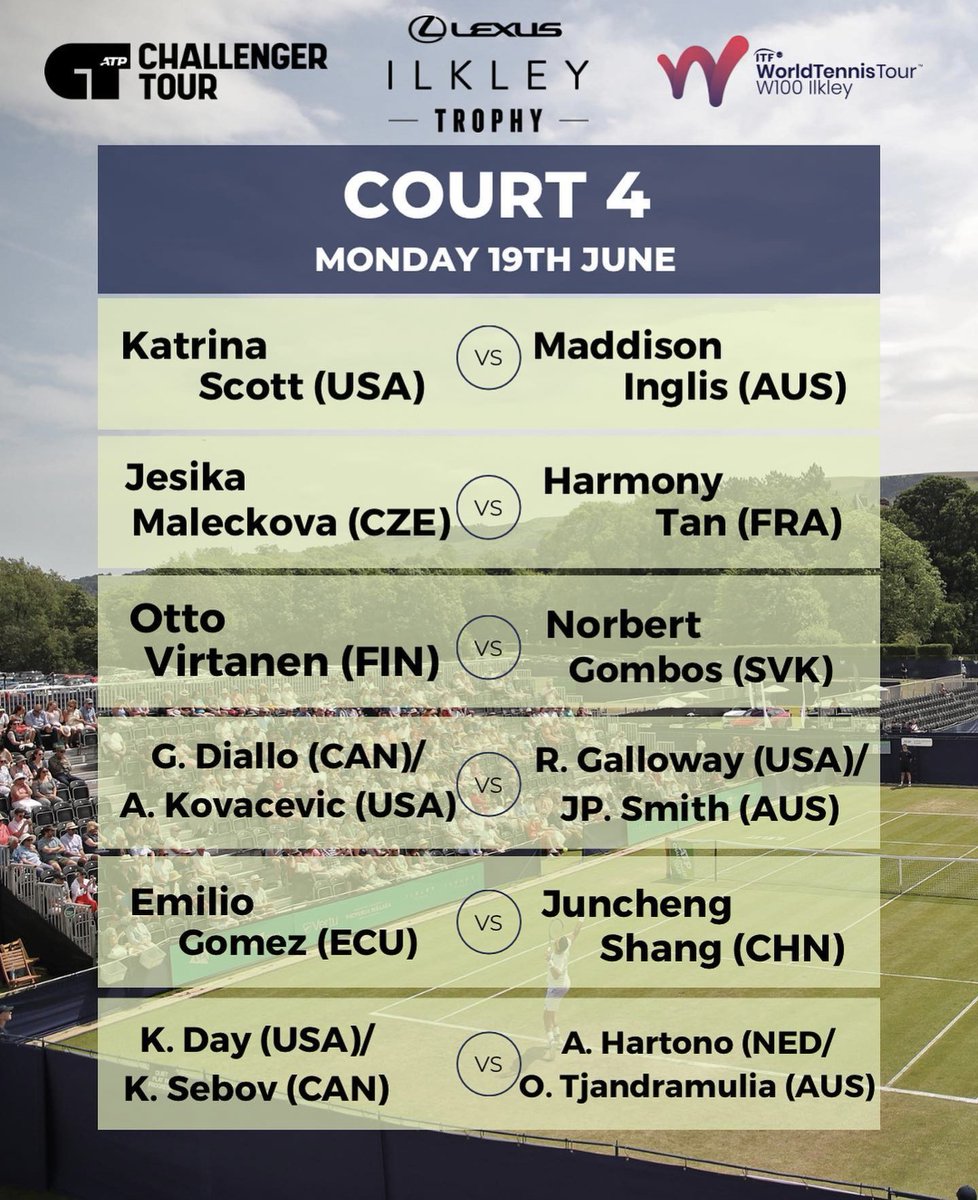 smithynators's tweet photo. Revised schedule. Our team are now 4th match on court 4 today at the #LexusIlkleyTrophy
#LexusIlkleyTrophy2023 #WatchMoreDOUBLES #TeamSmithoway https://t.co/yfatVUZAww