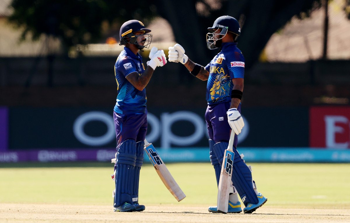 Asalanka's rapid knock helps Sri Lanka put up a huge total 😯

#CWC23 | #SLvUAE | 📝: bit.ly/3Jg54gk