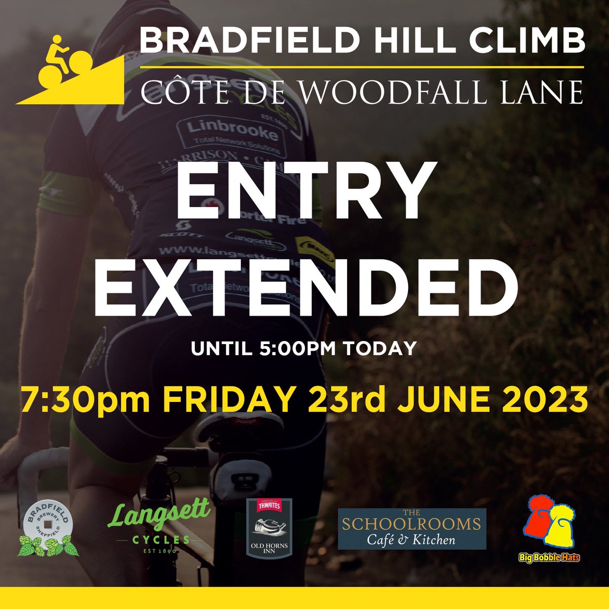 Sheffrec_CC's tweet photo. We’ve extended the entry closing date until midnight tonight. Ideally we’d like a few more female riders, but anyone can enter today. https://t.co/eyHUrZHXn8 https://t.co/3g12Mlrg5O