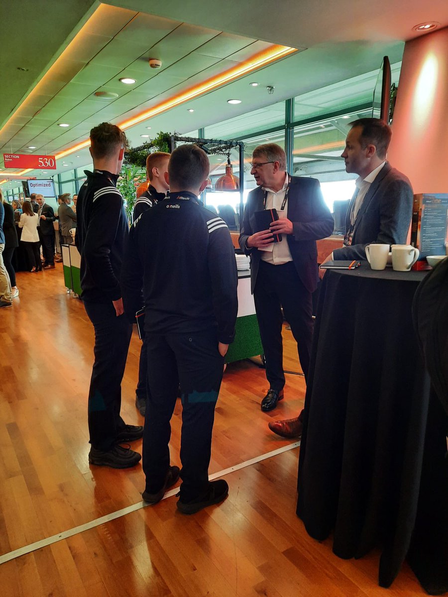 Dunshaughlin_CC's tweet photo. Croke Park is today’s location for our @IrishAngusBeef team. Below are some pictures of the team arriving at the event and chatting to @KepakGroup Mick O Dowd and Simon Walker. #ONEalltech https://t.co/mrUEOFkFI2