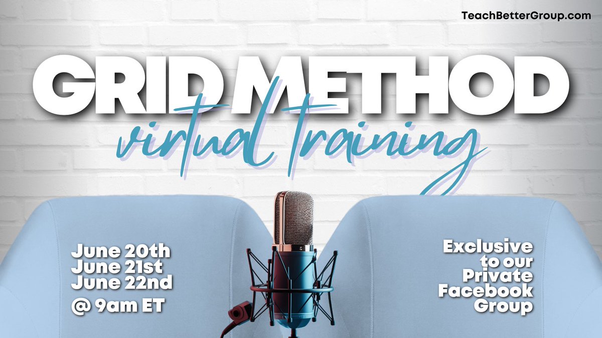 Join @RaeHughart and I this week as we walk through how to set up and implement #TheGridMethod. You won’t want to miss it! 
#TeachBetter #MasteryLearning