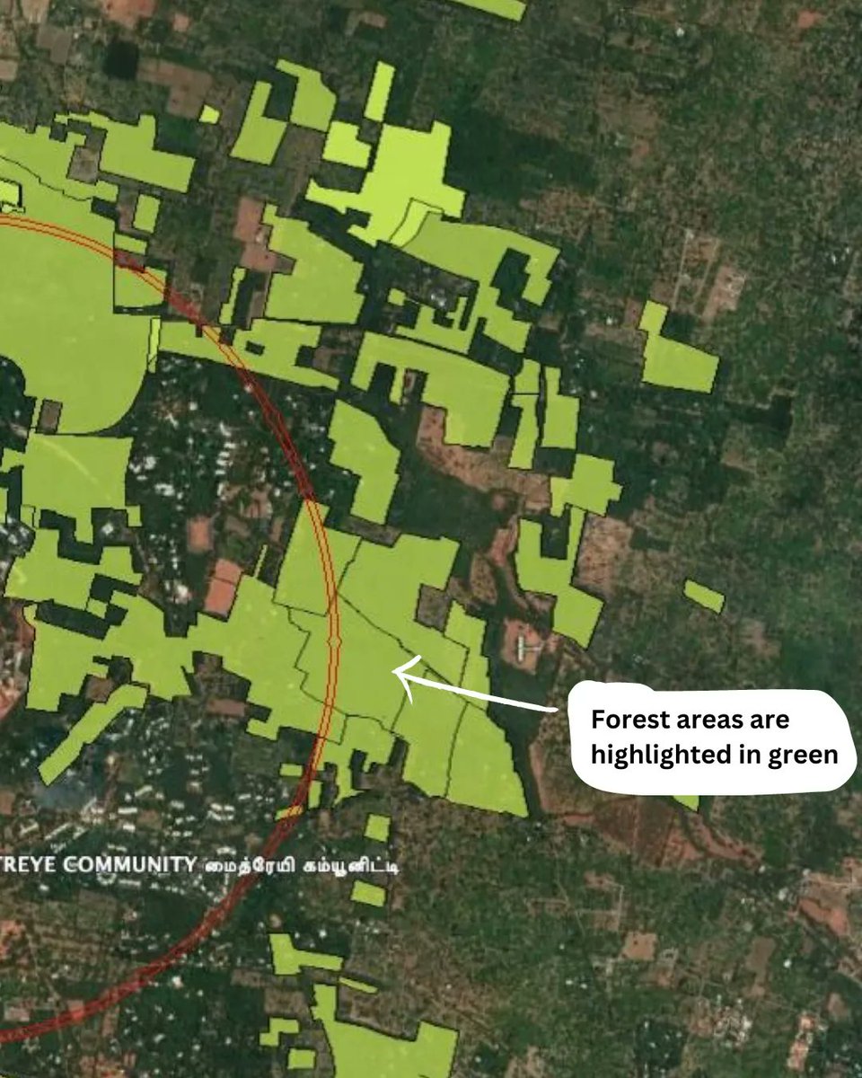 The Auroville Secretariat has ordered work on yet another road project! Workers began clearing the dense undergrowth in Revelation Forest, along the trajectory of the Outer Ring Road, which passes through forests, several communities, and our neighboring village of Kottakarai. 🧵