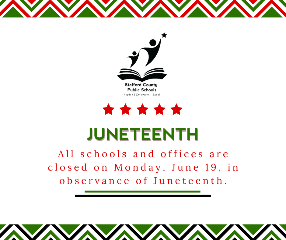 Happy #Juneteenth!

This is a reminder that all schools and offices are closed today in observance of the holiday.
