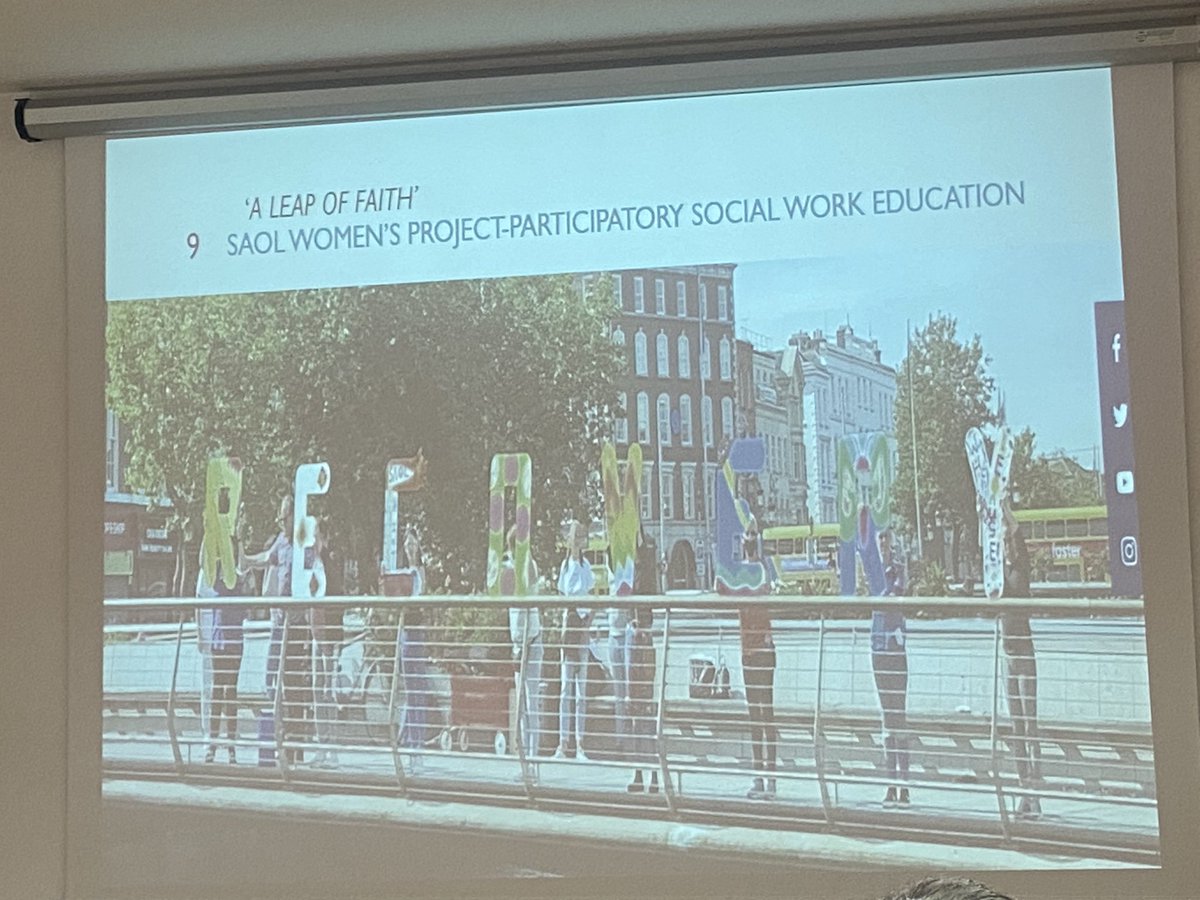 Fascinating insights from @sarahmdonnelly1 @UCDSocialPWJ regarding how lived experience has been privileged & collaboration enacted between the SAOL ladies & social work students in the SAOL project @INORP_ERASMUS #Porto