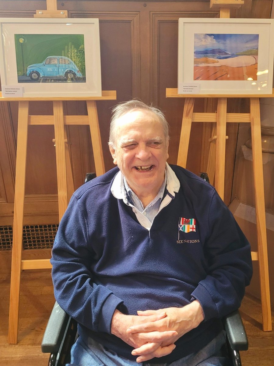 FifeHSCP's tweet photo. Last week Jessie, Grahame and Freddie from Matthew Fyfe Care Home had the opportunity to exhibit their beautiful artwork at Dunfermline Abbey Church with Crossreach, Heart for Art which seeks to bring creativity and connection to those living with dementia. 

@FifeCouncil https://t.co/DJtqdc7Jjl