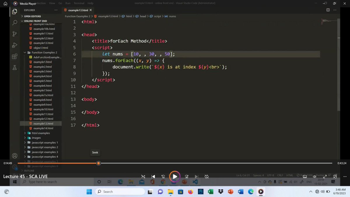 nishabhattnisha's tweet image. Day19
Update 🙌
#LearningWithLeapfrog 
Today I continuting revising and reinforcing my JavaScript knowledge with For each ()method.
#60DaysOfLearningWithLeapfrog
#LearningWithLeapfrog2023 
#LSPPLearningD19