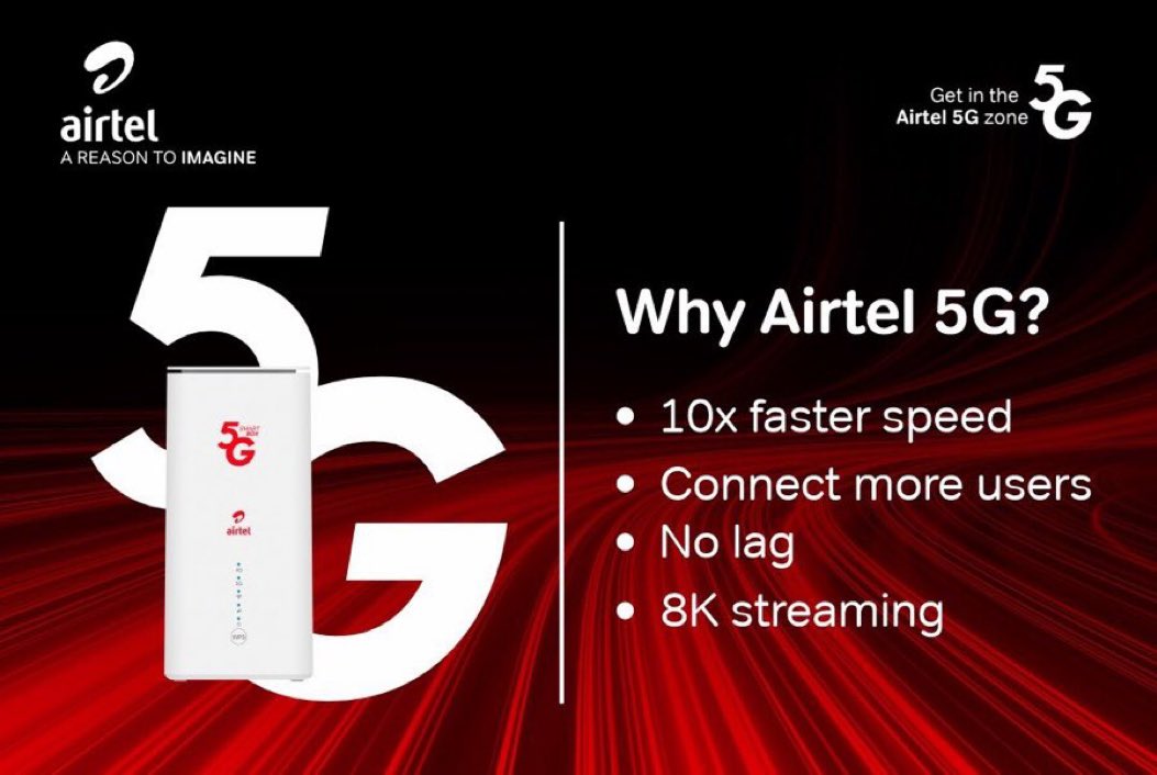 Airtel 5G connects more users. It’s time to #LiveTheFutureWithAirtel.