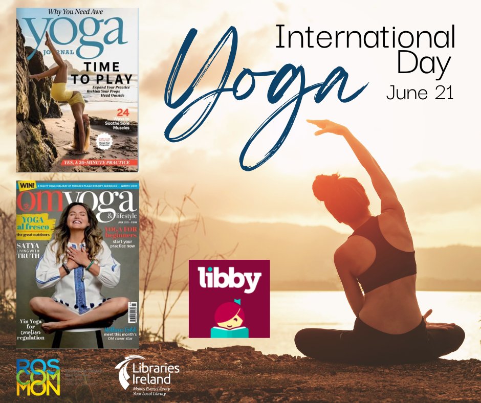 🤸‍♂️Today is International Yoga Day. Celebrate by checking out a yoga eMagazine. There are 100s of magazines available to borrow with the @LibbyApp libbyapp.com 

🖱Join online: librariesireland.ie/join

🖱Reset PIN: bit.ly/PINRosLib 

@roscommoncoco @LibrariesIre