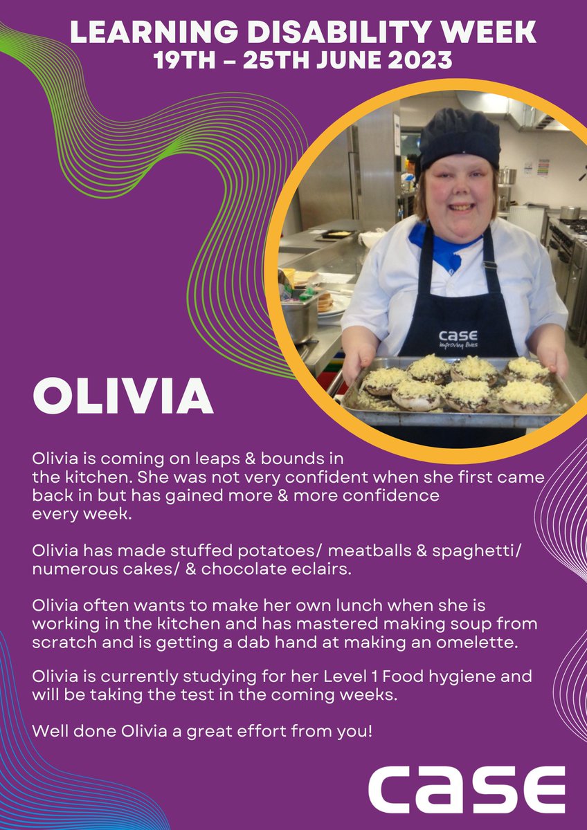 In support of #LearningDisabilityWeek, we are sharing the story of our Trainees. One for every day of the week! Here's Olivia's 🕮👩‍🍳
#LearningDisability #LearningDisabilities #SpecialEducation #LDWeek23