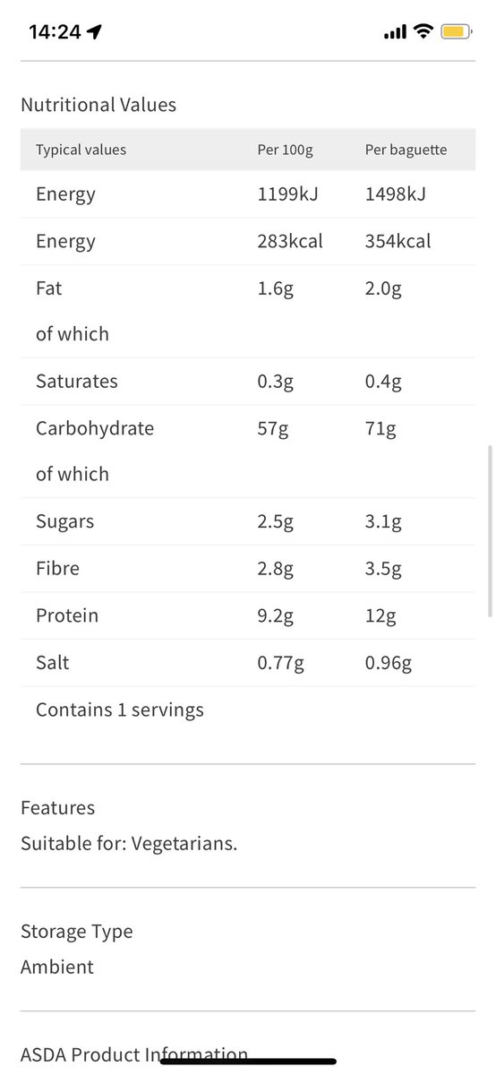 smcxo's tweet photo. @AsdaServiceTeam Thank you! Unfortunately, online it says different! I’m part of a group that calorie count so it needs clarifying. I’ve attached a screenshot of this product and the online nutritional details. Sinead https://t.co/EKlU7qhHp6