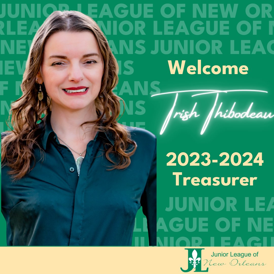 Please welcome Trish Thibodeau, JLNO Treasurer, to the 2023-24 board. Trish provides financial guidance to the board, offering valuable insights on fiscal planning, accounting policies, &amp; governance matters, contributing to the development of financial strategies &amp; procedures.