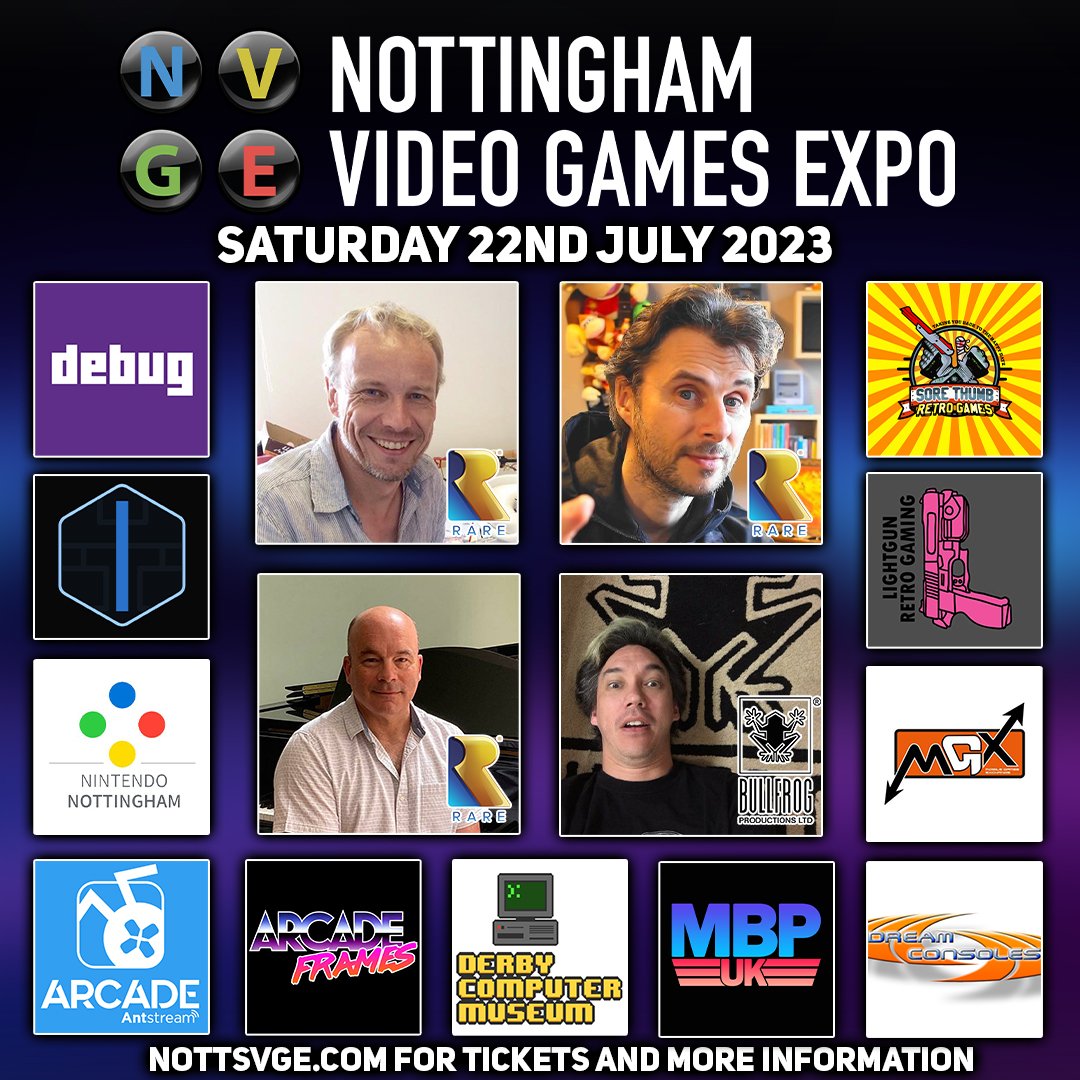 The Nottingham Video Games Expo returns! Saturday 22nd July 
Book your tickets now!
 NottsVGE23.eventbrite.co.uk

We have live talks , games to play , items for sale and community groups and that's just for starters!
#RETROGAMING