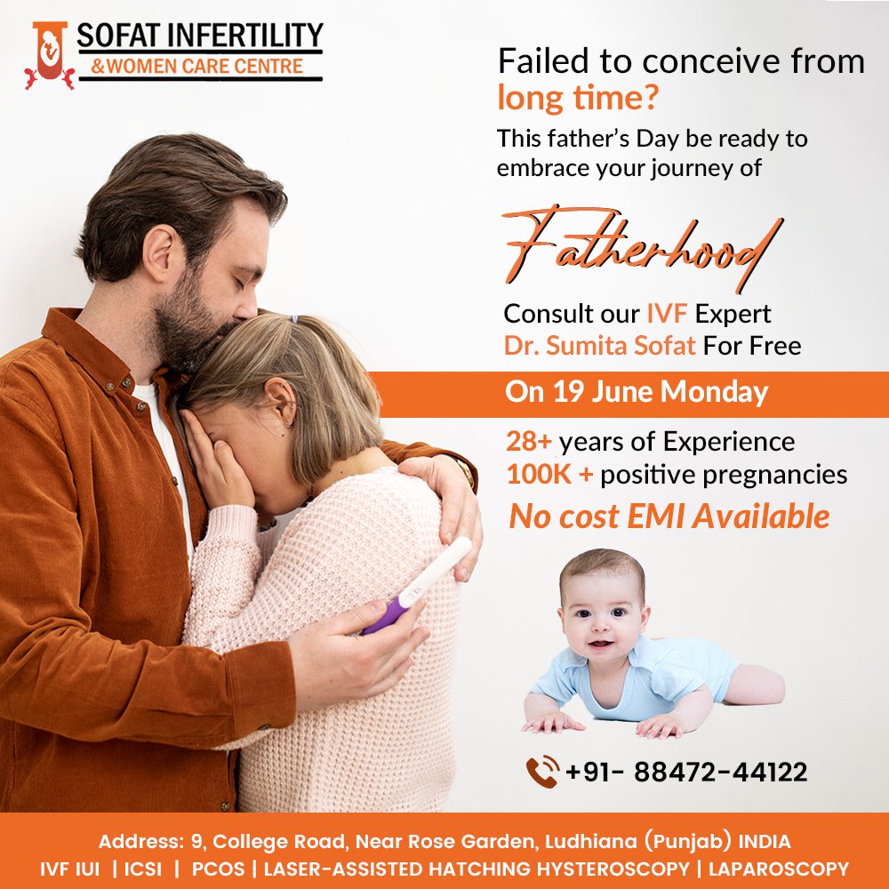 Failed to conceive from long time? This father's Day be ready to embrace your journey of Fatherhood

Contact us to know more
☎️:- +91-88472-44122
🌐:- sofatinfertility.com

#FailedToConceive #journeytofatherhood #ivfexpert #drsumitasofat #freeconsultation #fatherhooddreams