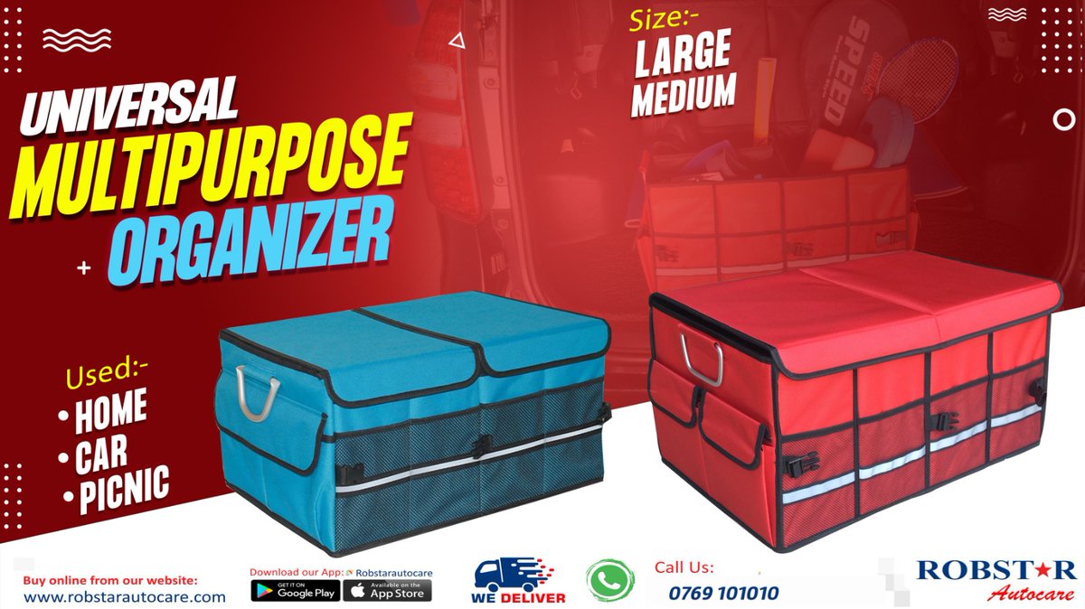 RobstarAutocare's tweet image. We have a variety of multipurpose #storagebags or #bootorganizer .
Branded and universal. 
Have you ordered yet?