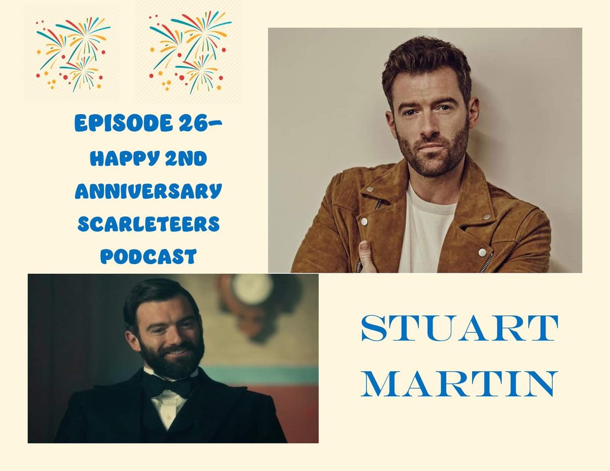 @celtic_lass82 and I are so excited for the 2nd anniversary of the Scarleteer_podcast, with very special guest, the lovely Stuart Martin 🥰 available on all podcast sites #MissScarletandtheDuke #missscarletpbs #stuartmartin #Alibichannel