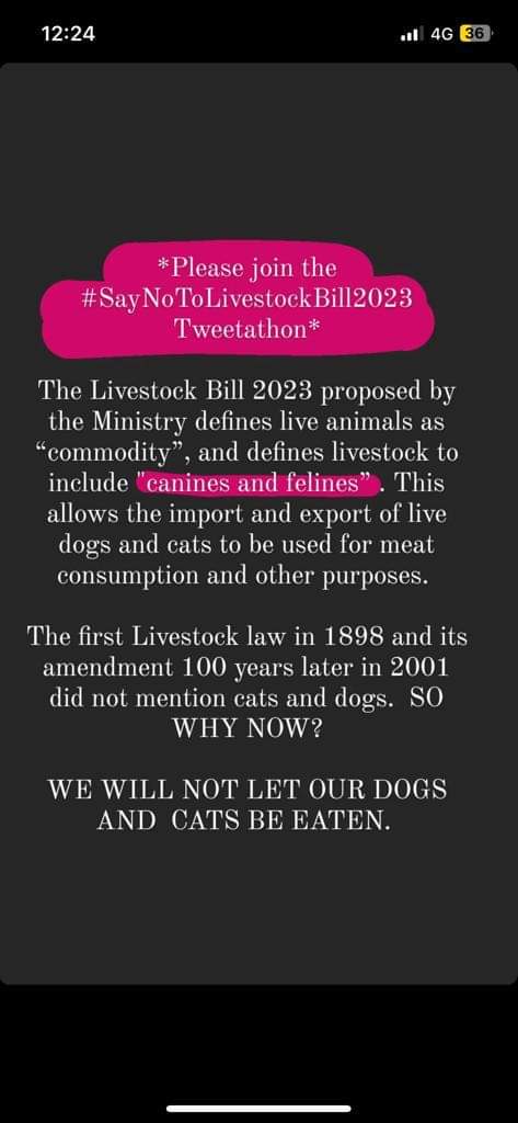 SENTHILSSK1982's tweet photo. #saynotolivestockbill2023

STOP THE BILL PASSING IN PARLIAMENT  

DOGS AND CATS CAN BE EXPORTED FOR MEAT IN NAME OF 
THE LIVE-STOCK AND LIVE-STOCK PRODUCTS IMPORTATION AND EXPORTATION BILL, 2023 {great achievement of ruling party}

@rashmigautam27 @IAmSudhirMishra https://t.co/KrJ3JlTOtc