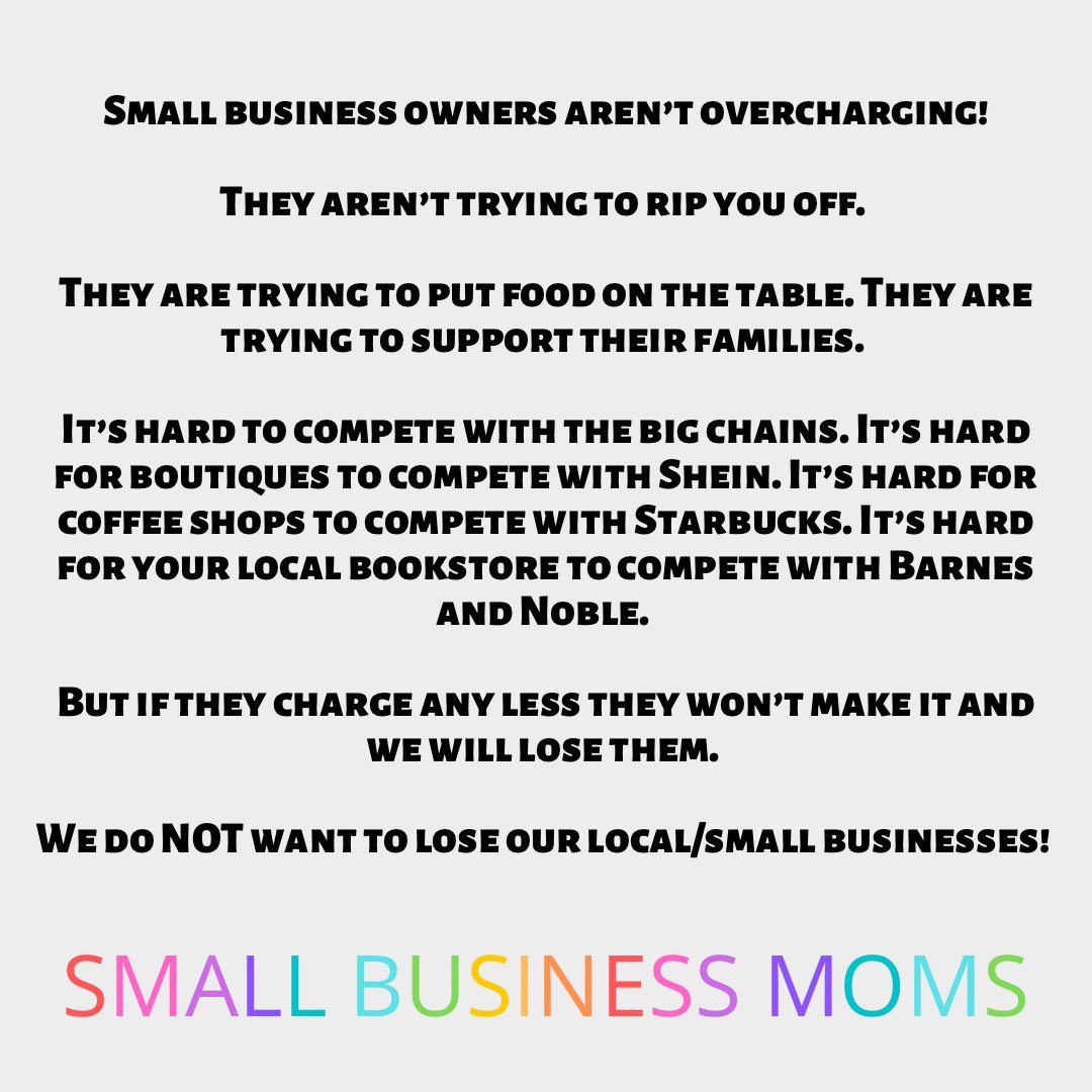 SmallBizMoms's tweet photo. This. ⬇️ #SmallBusiness #shopsmall #supportsmallbusiness https://t.co/psiu84s4uo