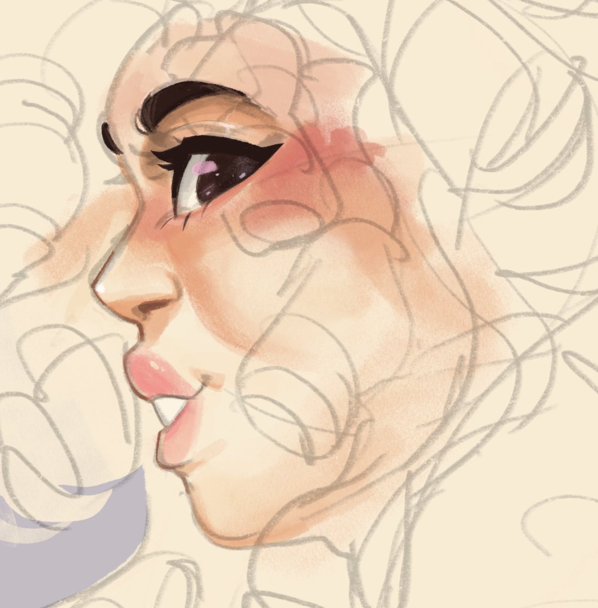 raen3cloud's tweet photo. can u guys guess who this is?! 😳😳#wip #sketch #procreate #WorkingProgress #smallartist https://t.co/LZor1nlwmg