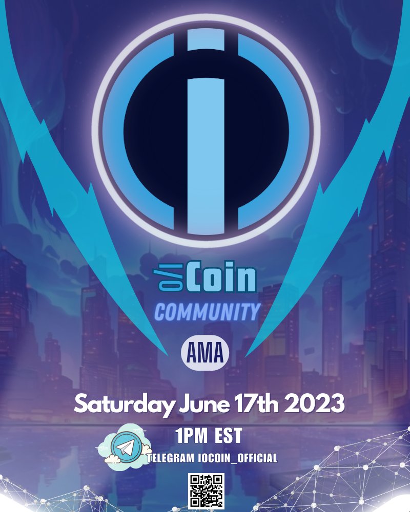 Join us today for our I/O Coin AMA via Telegram. 

Starts at 1pm EST

t.me/iocoin_official

#iocoin #ioc $IOC