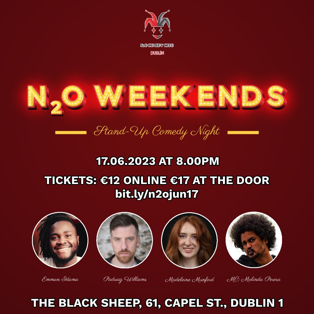Tonight (17.06) at the <a href="/BlackIrishComic/">Emman Idama 🇳🇬🇮🇪</a> 
<a href="/BlackIrishComic/">Emman Idama 🇳🇬🇮🇪</a> is headlining a hilarious line-up 
Come and get your dose of laughs!
Tickets 👉🏾 eventbrite.com/e/642441799717

#DublinCity #Dublinevents #dublinireland #Dublin #Ireland