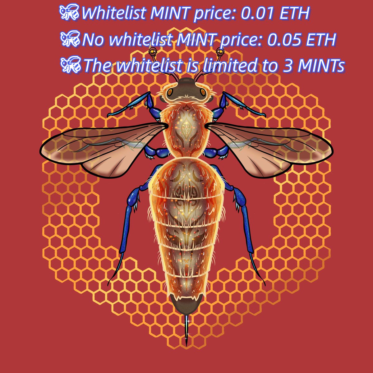 📢🐝Queen Bee NFT Whitelist Benefits

Draw 1 NFT + 30 whitelists👇👇

✅Follow <a href="/BeeClubWeb3/">Queen Bee NFT | 🐝Bee Club</a>
✅Like, Retweet, Tag 5 friends
✅Join Discord: discord.gg/7S9TS9yEaE &amp; Telegram: t.me/BeeClubNFT
✅Drop address

#BTC #ETH  #BNB #CORE #BoredApeYC #BeeClubWeb3